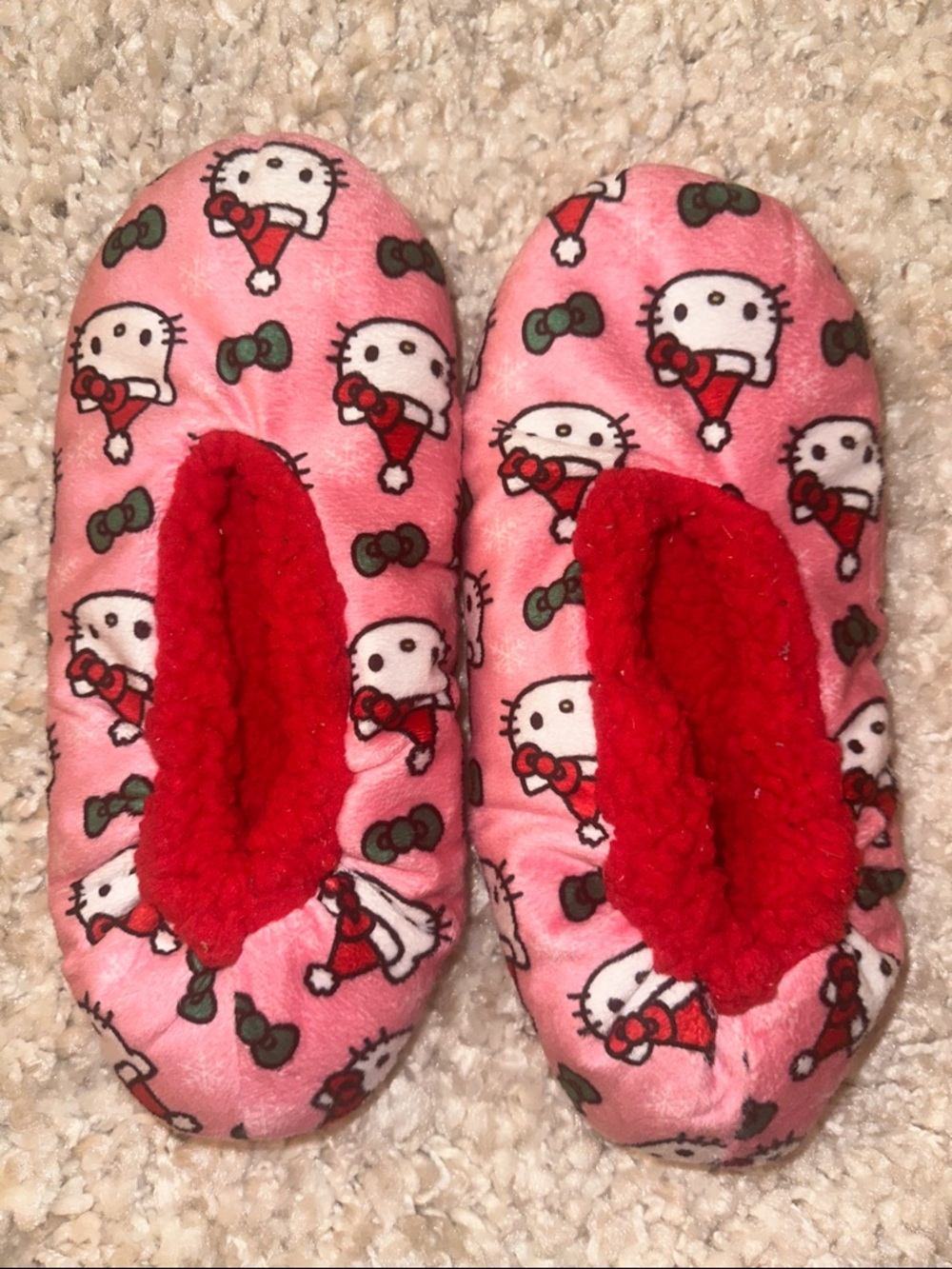 Sanrio Hello Kitty Pink Plush Slippers